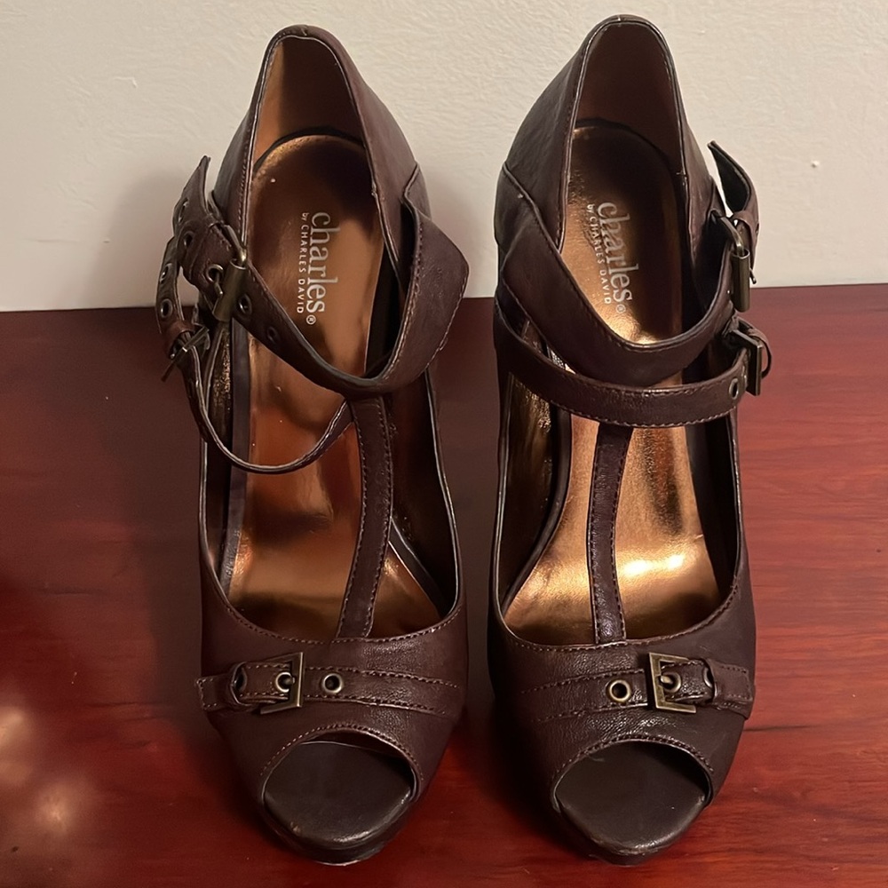 Euc Charles By Charles David Size 9m Brown Leathe… - image 2